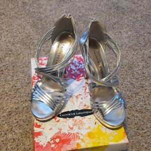 Chinese Laundry Metallic Silver Heels "Imagine" , Size 7